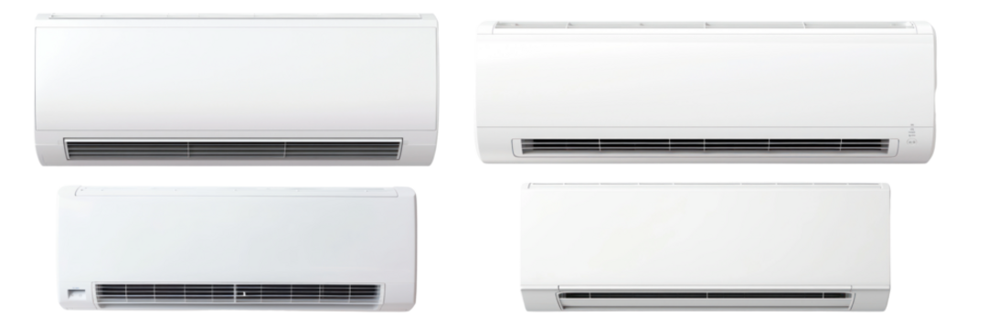 Wall type air conditioner  png cut out element set, transparent background
