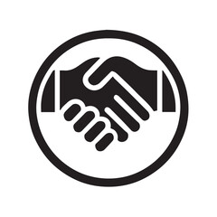 Obraz premium Simple black Vector Illustration of a Business Handshake