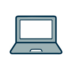 Minimalistic Icon of a Laptop for Business Work