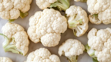 Fresh organic cauliflower florets for healthy cooking and meal preparation
