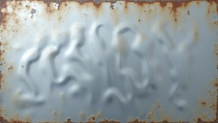 Aged zinc sheet with wavy, undulating wear patterns, showing oxidation grooves and ridges that create a unique, weathered appearance.