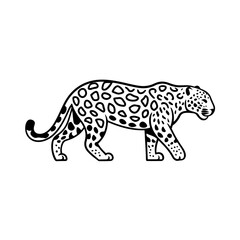 Intricate Leopard Silhouette Vector Art with Detailed Spots