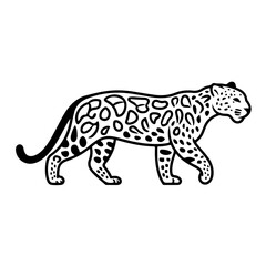 Intricate Leopard Silhouette Vector Art with Detailed Spots