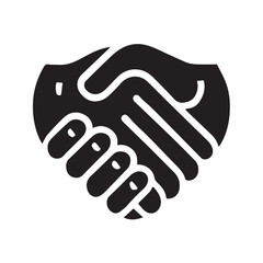 Fototapeta premium Simple black Vector Illustration of a Business Handshake