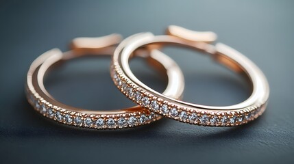 Elegant Rose Gold Hoop Earrings with Sparkling Diamond Accents