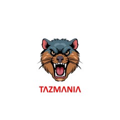 Graphic vector illustration of a cartoon tazmania with an angry expression, this vector tazmania tazmania sticker is very suitable for logos, stickers, wallpapers, backgrounds, cover mascots, etc