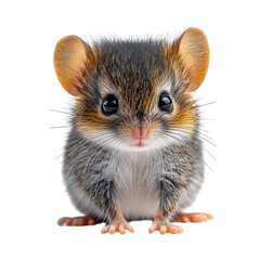 Fototapeta premium A cute mouse with large eyes and soft fur, sitting upright.