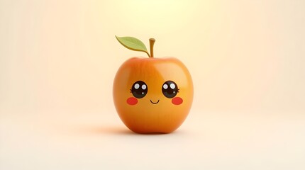 Obraz premium delightful animated apple on colorful background for promotional materials and ads