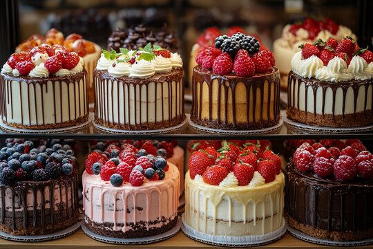 cake in display case