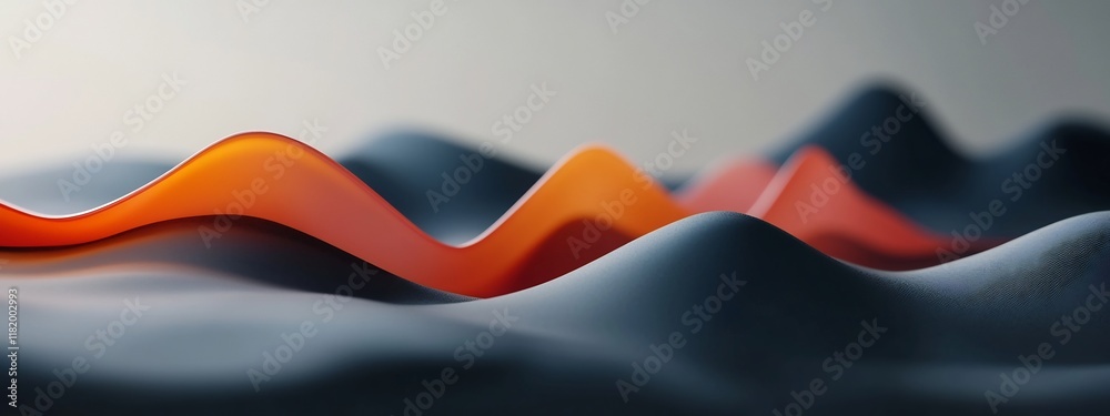 Poster a captivating 3d render depicting the fluid propagation of waves through a dynamic colorful medium t