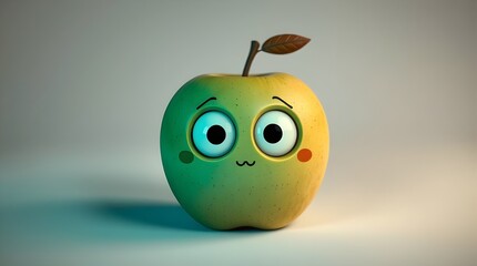 fun animated apple with vibrant personality for youth oriented digital campaigns