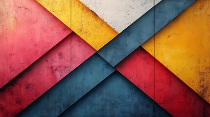 Abstract Geometric Pattern with Red Yellow and Blue