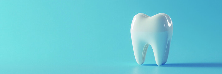 Dental Background with Clean Tooth Copy Space