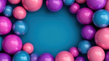 Obraz premium Vibrant colorful spheres create a modern abstract background.