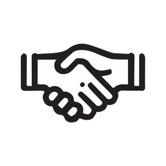 Obraz premium Simple black Vector Illustration of a Business Handshake