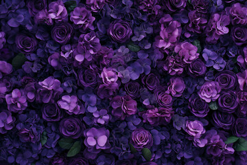 purple roses and petals for romantic weddings, and artistic decor © KeteOne