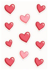 Cute Valentine's Day Cartoon Stickers, Ultra HD, Sharp Details, White Background
