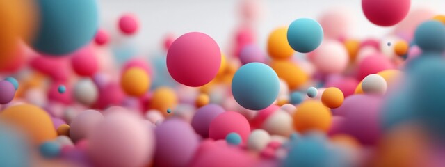 Vibrant digital artwork representing the frequency and patterns of social media posts or online interactions  Spherical objects in a dynamic colorful