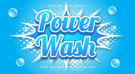 Power Wash editable text effect Template Suitable for Comic style