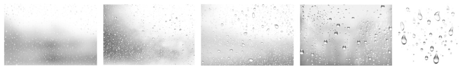 PNG Photo of a rain drops effects isolated set, transparent background