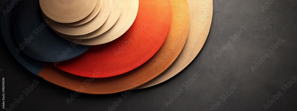 Poster mesmerizing geometric a captivating 3d rendered showcasing the dynamic interplay of layered circular