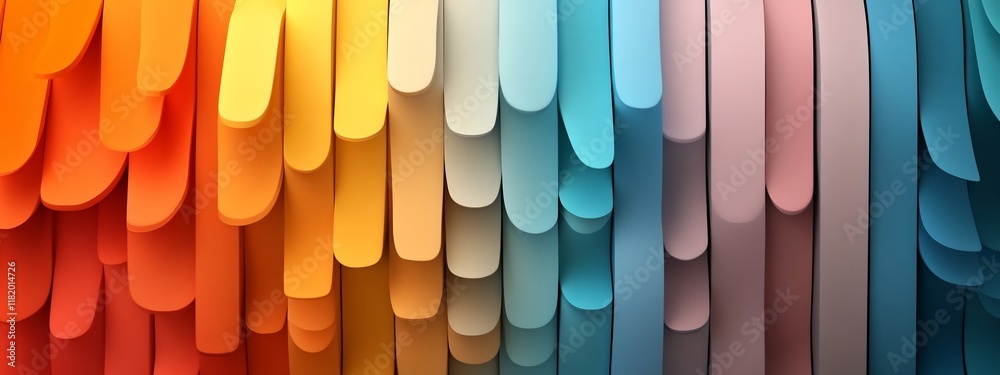 Poster stunning 3d rendered graphic showcasing a vibrant frequency spectrum gradient design this abstract m