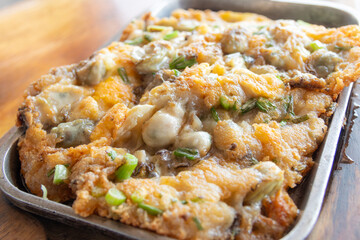 Sizzling Oyster Omelette. Thai Food