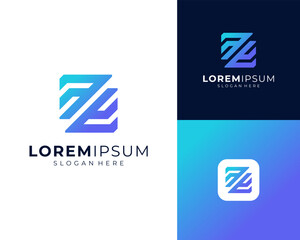 Letter Z Abstract Geometric Modern Futuristic Monogram Vector Logo Design Illustration