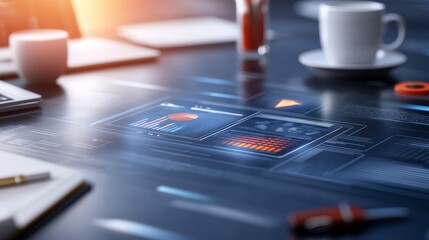 Future Strategy Planning: Leadership Analysis Concept - Innovative business strategy, data analysis, leadership insights, future planning, technology integration.