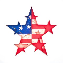 Obraz premium Patriotism Stars Stripes Americana Rustic Distressed Flag Decoration