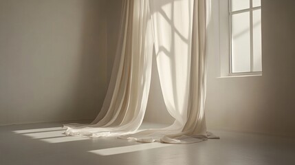 Soft Light Filtering Through Sheer Curtains in Minimalist Interior