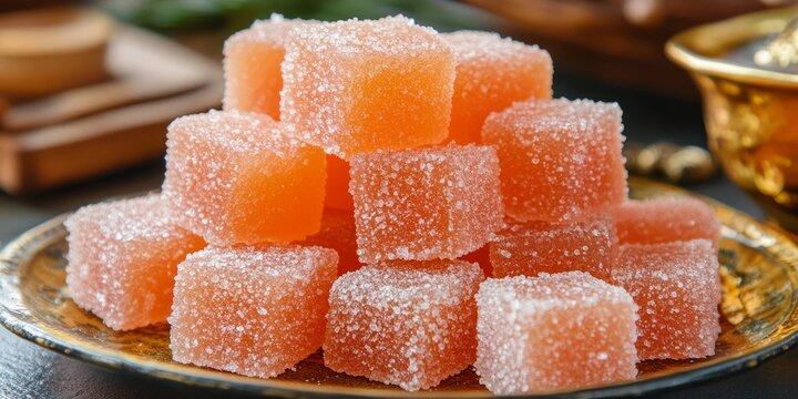 Traditional Turkish sugar candy, known as Akide Sekeri, is a popular sweet enjoyed during Ramadan. This delightful sugar candy is a cherished treat that embodies the essence of festive celebrations.
