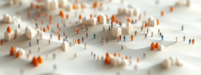 A 3D rendered visualization depicting the frequency and distribution of different cultural traditions and practices within a diverse society