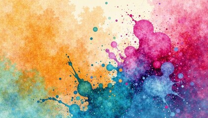 Fototapeta premium Swirling watercolor splatter on textured background, acrylics, seamless brush stroke clip art, grunge style