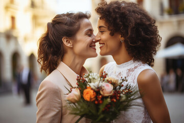 Created with generative AI LGBT theme picture gay pride month human respect