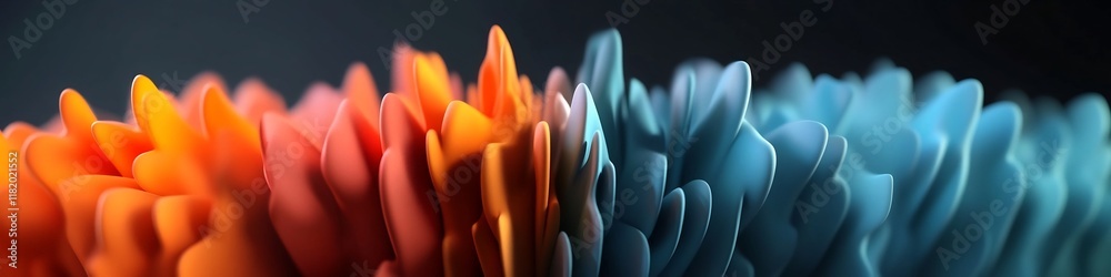 Poster vibrant 3d rendered visualization of the frequency distribution patterns of internet usage across a 