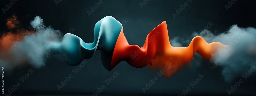 Poster dynamic sonic abstract exploring the visual representation of sound waves vibrating at different fre
