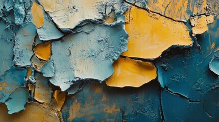 Obraz premium Abstract blue oil painting texture on canvas; fragment of unique artwork