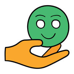 Obraz premium Hand drawn cartoon positive review icon on white background.