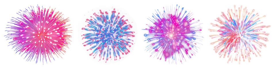 PNG Firework effect, element set on transparent background