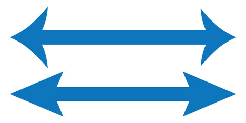 Fototapeta premium Left and right arrow, pointer, cursor in opposite direction. Intersection, navigation, forward-backward arrow element. Double arrow icon set . two side arrows icon vector.