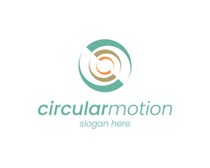 Abstract Circular Motion Circle Dynamic Round Cycle Rotation Icon Vector Logo Design Illustration
