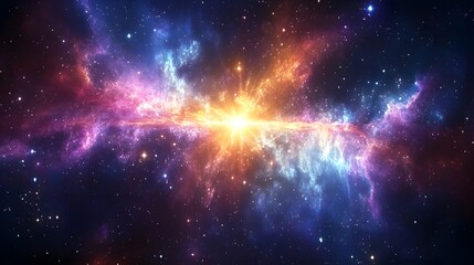 Fototapeta premium An Enchanting Celestial Portal Hovering Gracefully in the Dark Cosmic Nebula Filled with Stellar Formations