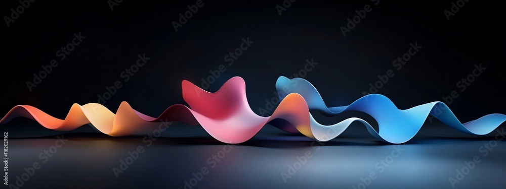 Poster captivating 3d rendered animation depicting the dynamic behavior of a wave packet as it undergoes di
