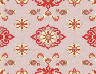 Oriental pattern. Oil painting. Pattern for printing on wall decorations, covers, leaflets, business cards