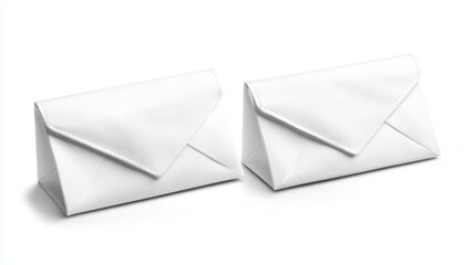 Two Elegant White Envelopes on a Clean White Background