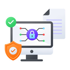 Hybrid Intrusion monitoring and detection concept, Real-time adaptive security vector design, Web hosting service Symbol, Computing machines Sign, Internet Application Management stock illustration