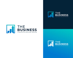 Chart Graph Diagram Bar Increase Profit Financial Finance Growth Business Vector Logo Design Illustration