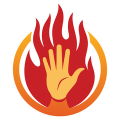 Creative Fire Hand Holding Logo