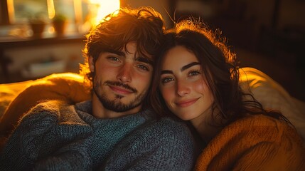 Couple, Love, Home, Cozy Evening